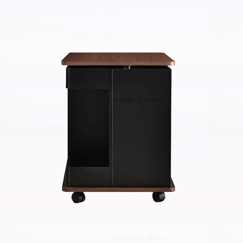 Modern End Table with Wheels