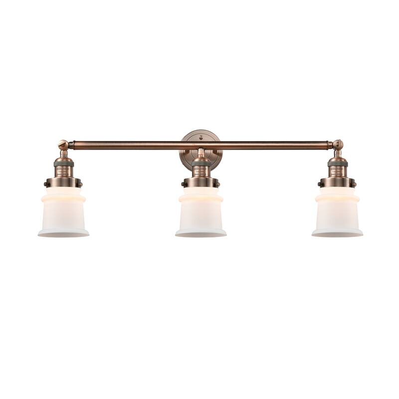 Innovations Lighting Canton - 3 Light 30" Bath Vanity Light - Antique Copper/Matte White