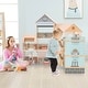 preview thumbnail 2 of 4, Wooden Dollhouse Playset Pretend Play Toys Kit w/ 42 Accessories - Orange