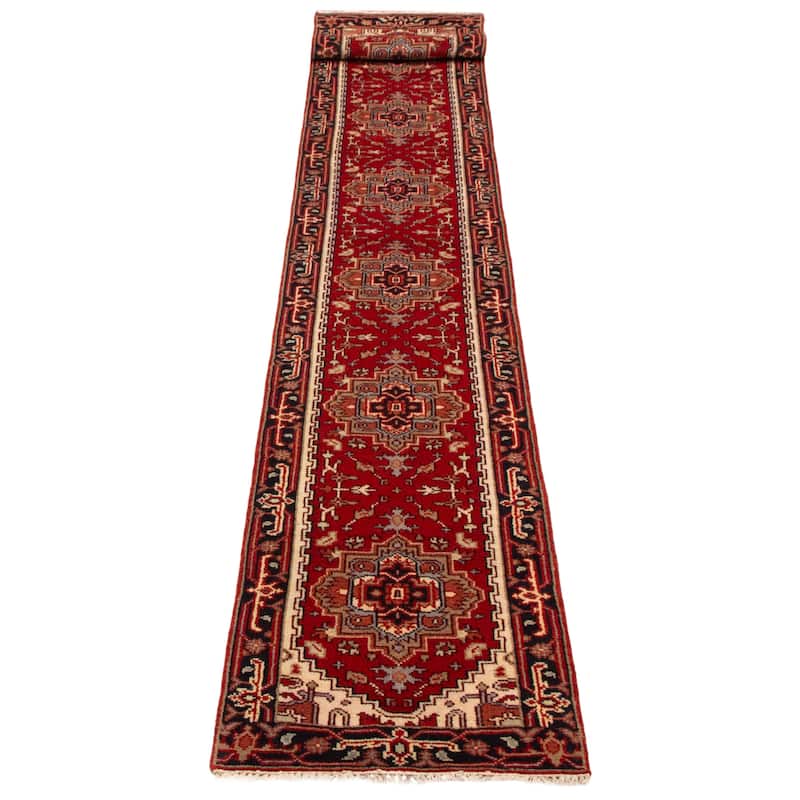 ECARPETGALLERY Hand-knotted Serapi Heritage Red Wool Rug - 2'6 x 16'2