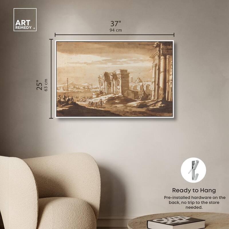 Capriccio View of Roman Ruins Canvas by Art Remedy