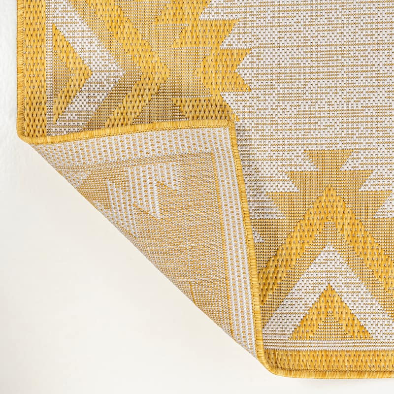 JONATHAN Y Aimee Geometric Moroccan Diamond Black/Cream Indoor/Outdoor Area Rug