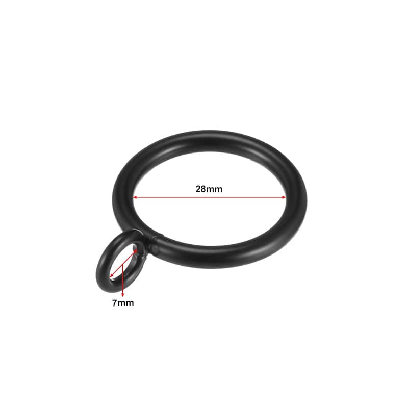 Curtain Rings Metal Drapery Ring for Curtain Rods - Black - 1.1 Inch