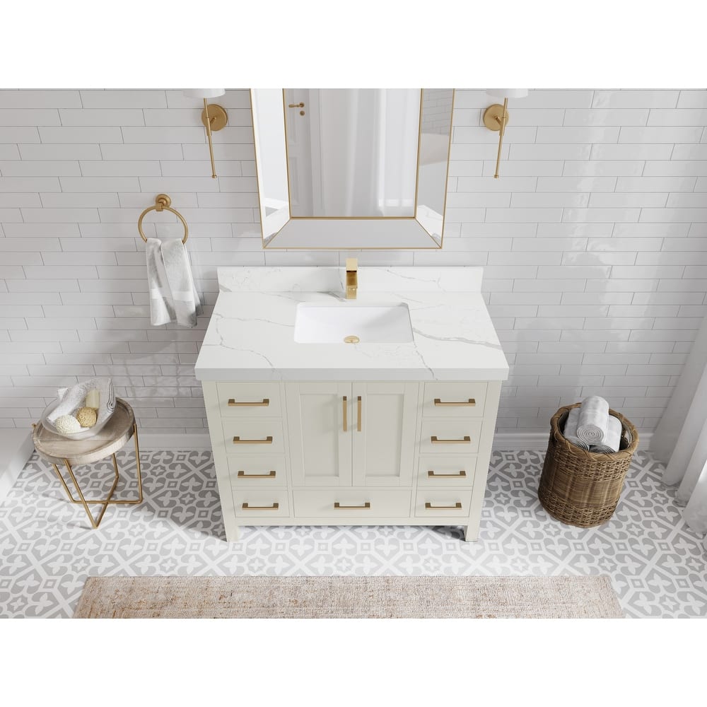 Willow Collections 42 in. W x 22 in. D Malibu Single Sink Bathroom Vanity with Countertop