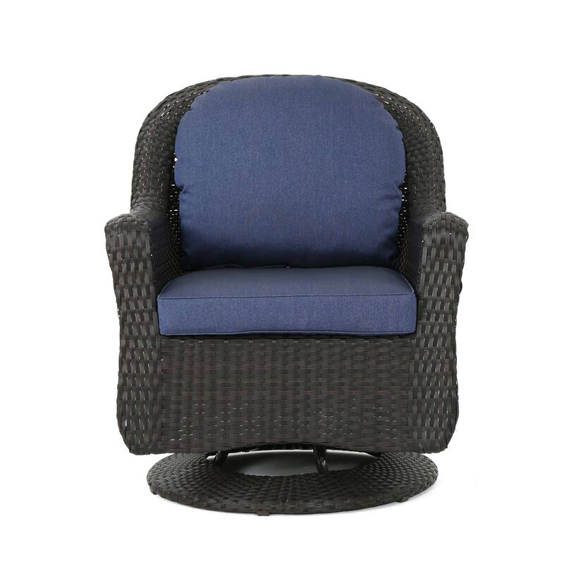 Colosseum 5-piece Wicker Swivel Set with Fire Table by Christopher Knight Home