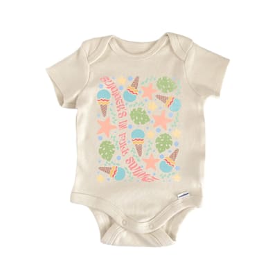 Summer's In Full Swing Boho Beach - Baby Boy Girl Clothes Bodysuit Funny Cute Newborn