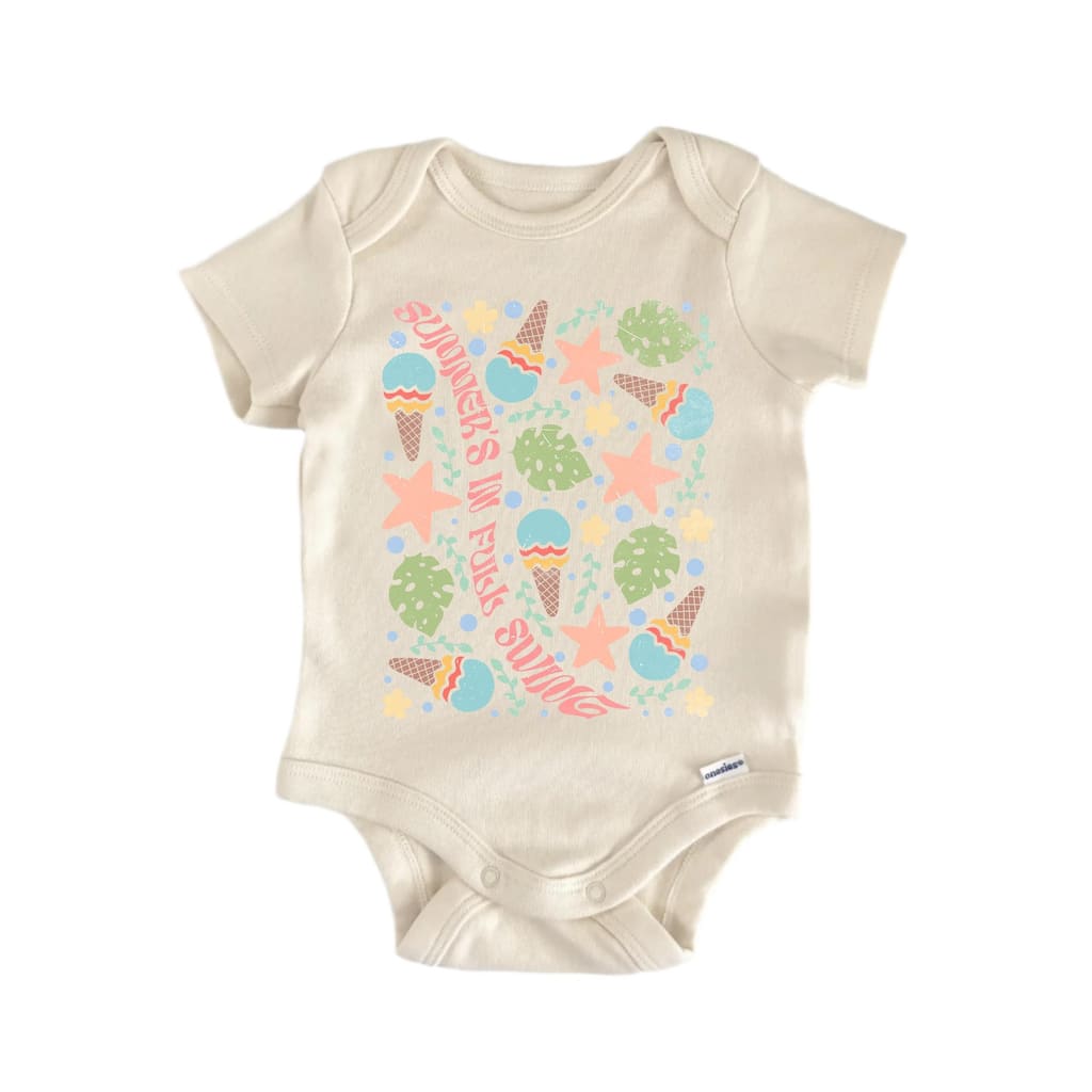 Summer's In Full Swing Boho Beach - Baby Boy Girl Clothes Bodysuit Funny Cute Newborn