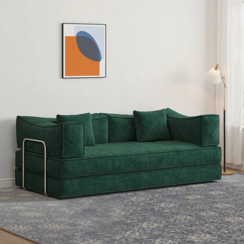 78.8 inch Modular sofa,convertible pudding block sofa(Green)