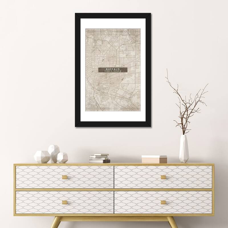 iCanvas "Buffalo City Map Abstract Style" by WallDecorAddict