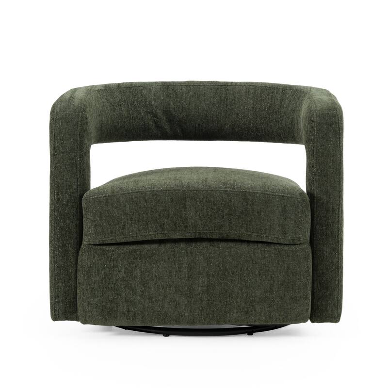 Modrest Ryan Modern Olive Green Fabric Swivel Accent Chair