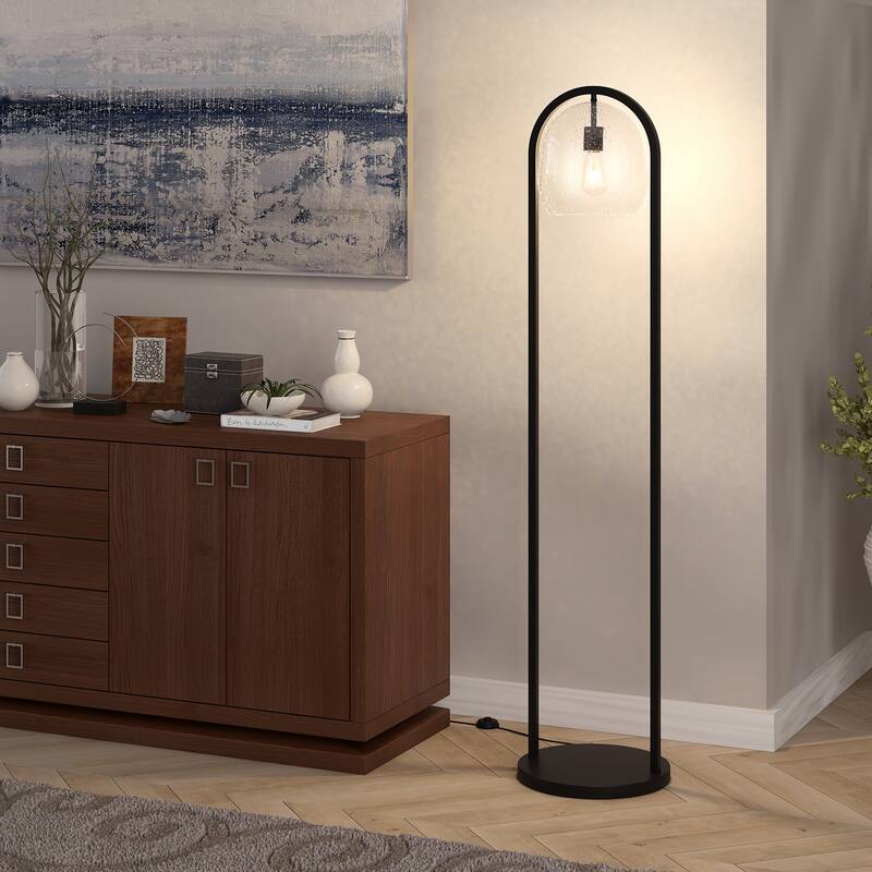 Sydney 64" Floor Lamp with Seeded Glass Shade