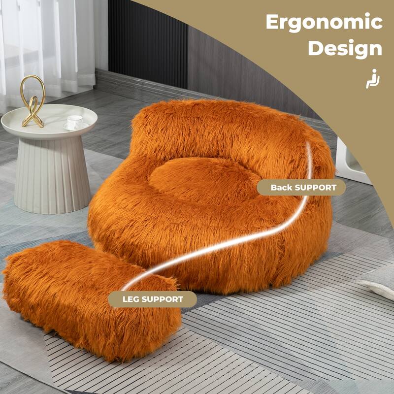 Bean Bag Chair,Floor Sofa with Handle,Accent Sofa Chair with Ottoman for Gaming Reading Relaxing