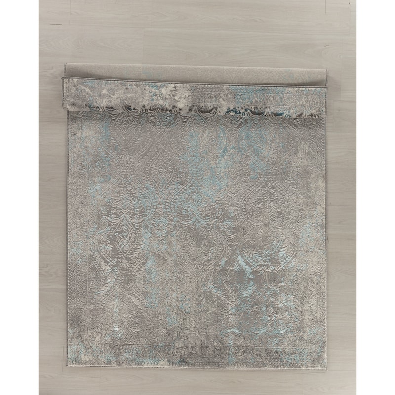 Maz Collection Distressed Abstract Area Rug