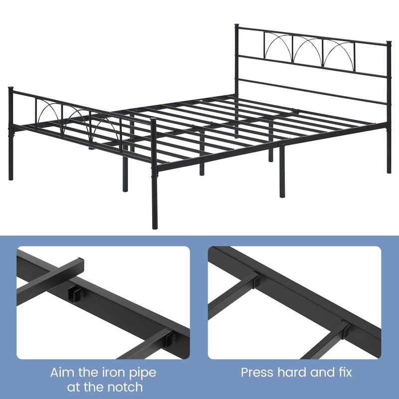 14 Inch Bed Frame with Headboard and Footboard