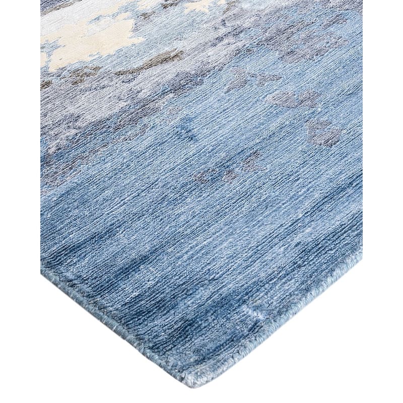 Modern One-of-a-Kind Hand-Knotted Area Rug - Gray, 9' 1" x 12' 2" - 9' 1" x 12' 2"