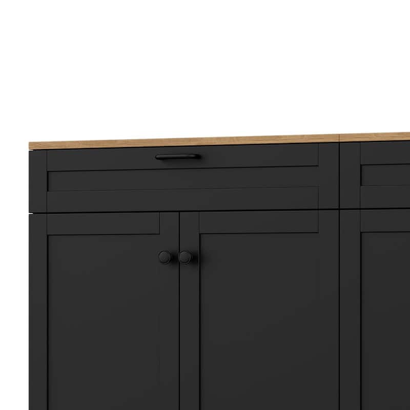 Roomfitters Rustic 3-Piece Entertainment Center for TVs up to 70", Mid-Century TV Stand with Bookshelves and Sideboard Storage