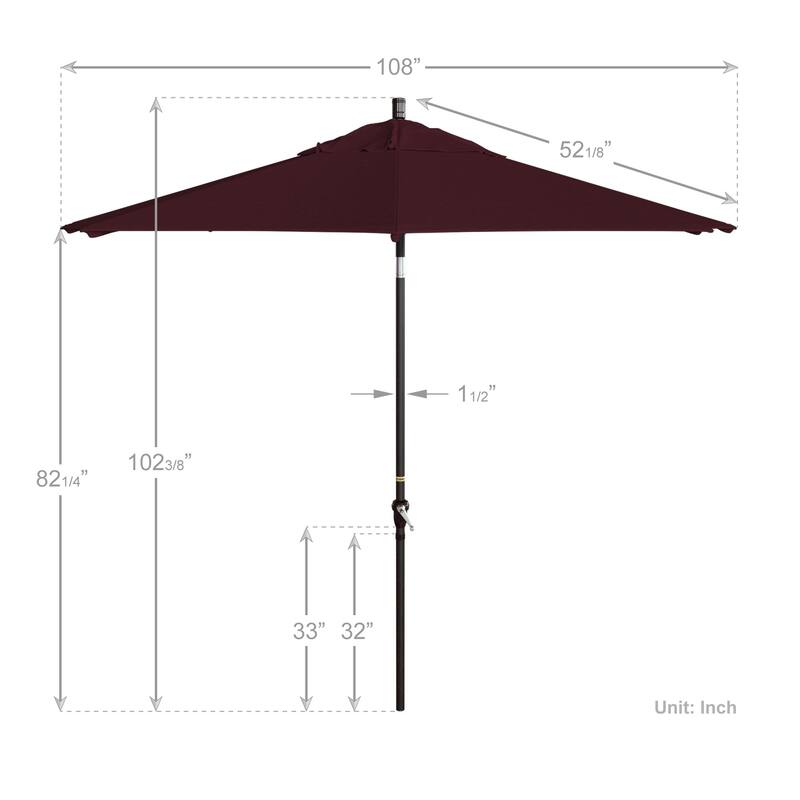 California Umbrella 9' Rd Alum Crank Open Auto Tlit Patio Umbrella