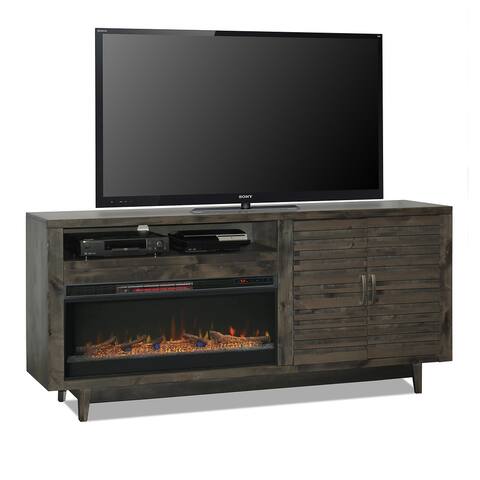 Carbon Loft Solling 84-inch Charcoal Fireplace Console