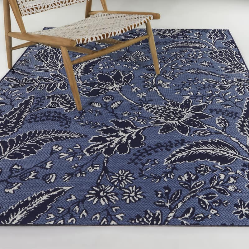 Rosemont Floral Indoor/Outdoor Area Rug - 7'10" x 10' - Blue