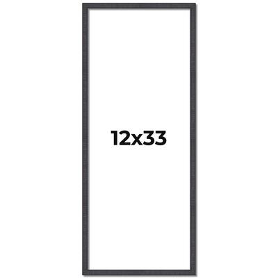 12x33 Frame Brown Solid Wood Picture Frame - Complete Modern Photo