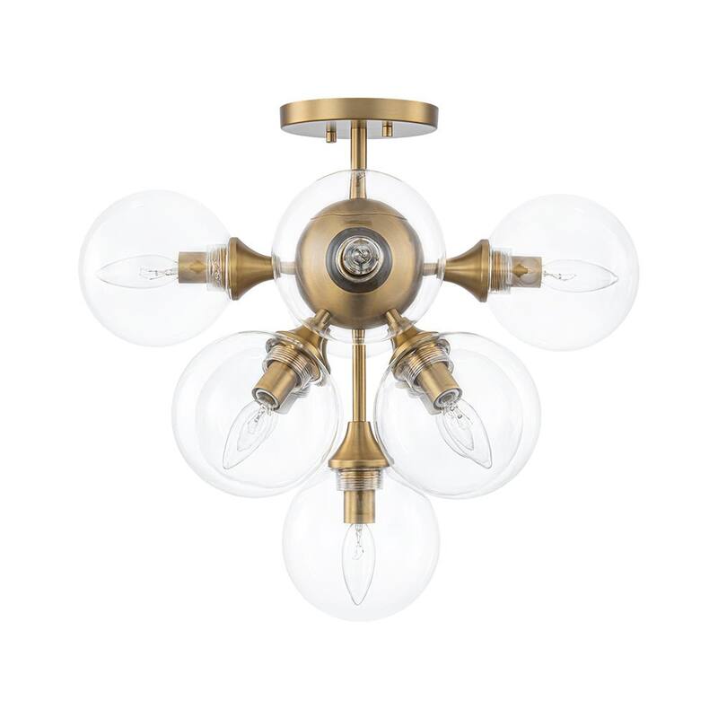 Funky 9-Light Tiered Glass Globe Bubble Semi Flush Mount 20.5in
