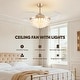 preview thumbnail 2 of 8, 48" Smart Gold Retractable Ceiling Fan with LED Light&Shell Crystal Shade - 48''