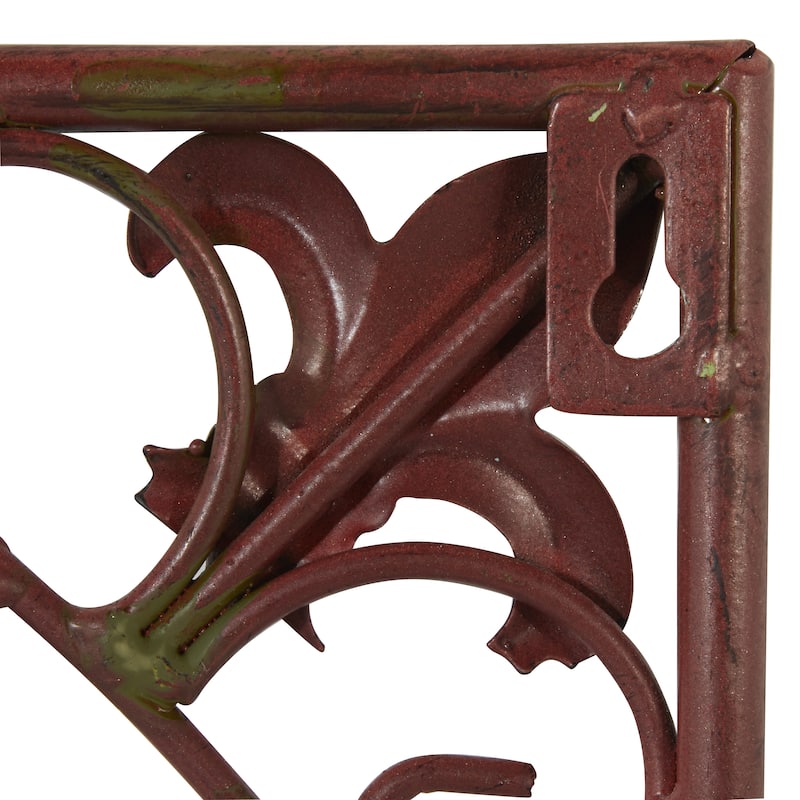 Dark Brown Metal Scroll Home Wall Decor (Set of 4)