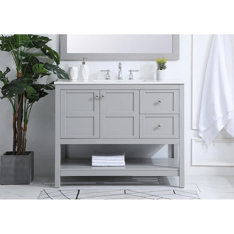 Elegant Lighting VF16442 Theo 42" Free Standing Single Basin Vanity