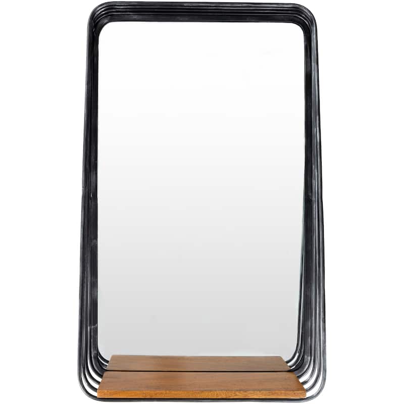 Atticus Pharmacy-Style Black Mirror - 32"H x 19"W - 32"H x 19"W - Black
