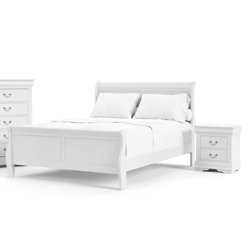 Furniture of America Mayday Modern Solid Wood 2-Piece Queen-size Sleigh Bedroom Set