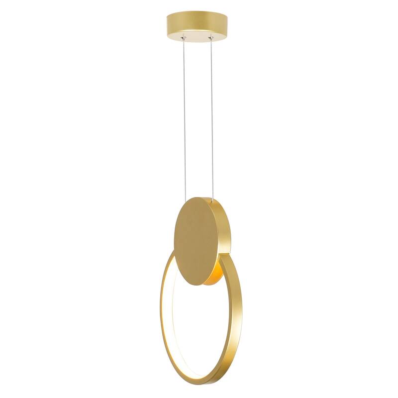 Pulley 8 in LED Satin Gold Mini Pendant - Satin Gold