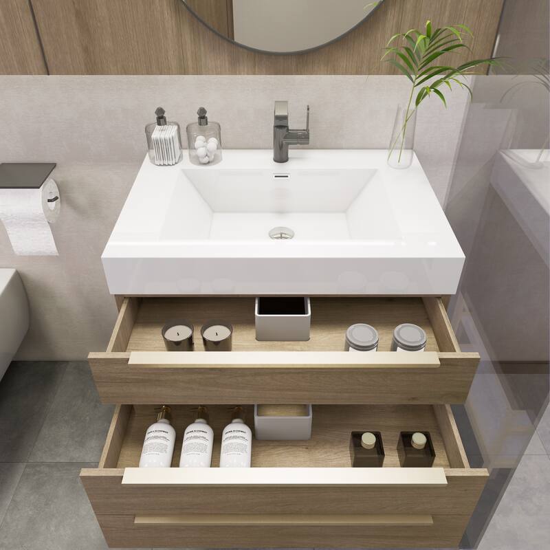 Noble 30" Free Standing Vanity with Reinforced Acrylic Sink - 30" Width