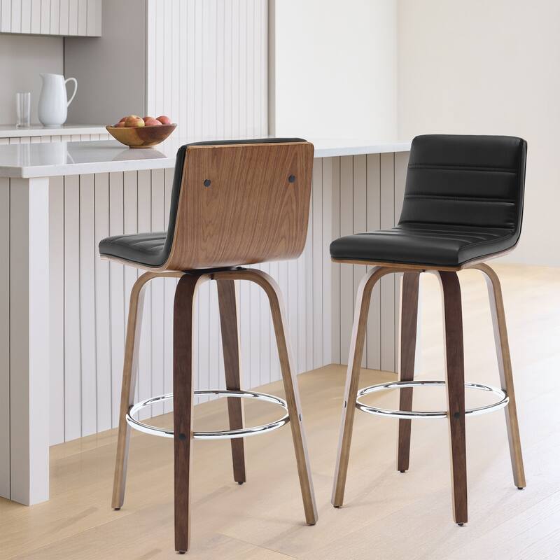 Faux Leather Upholstered Swivel Bar Stools, Counter Stool