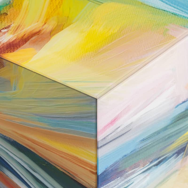 Square Modern Abstract Glass Coffee Table