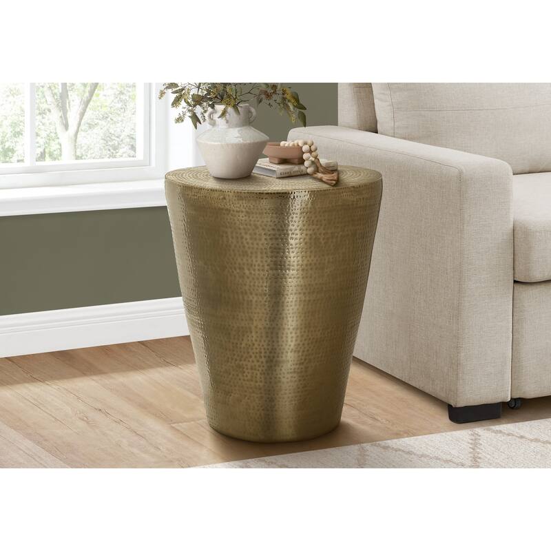 Accent Table, Drum, Side, End, Nightstand, Lamp, Living Room, Bedroom, Metal, Contemporary, Modern