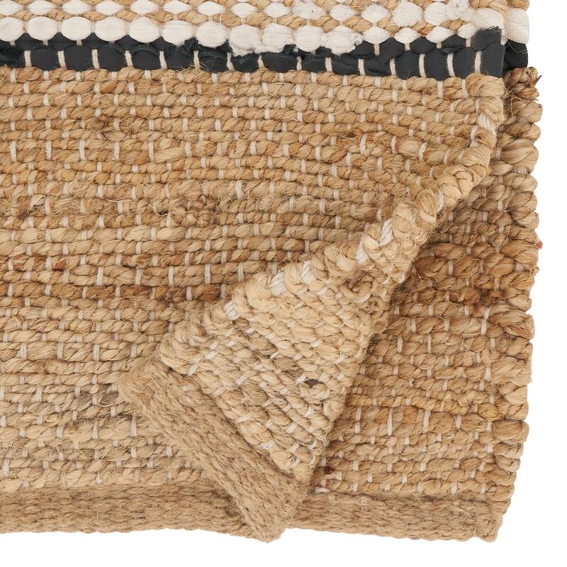 Earthy Jute Stripe Table Runner - 16"x72"