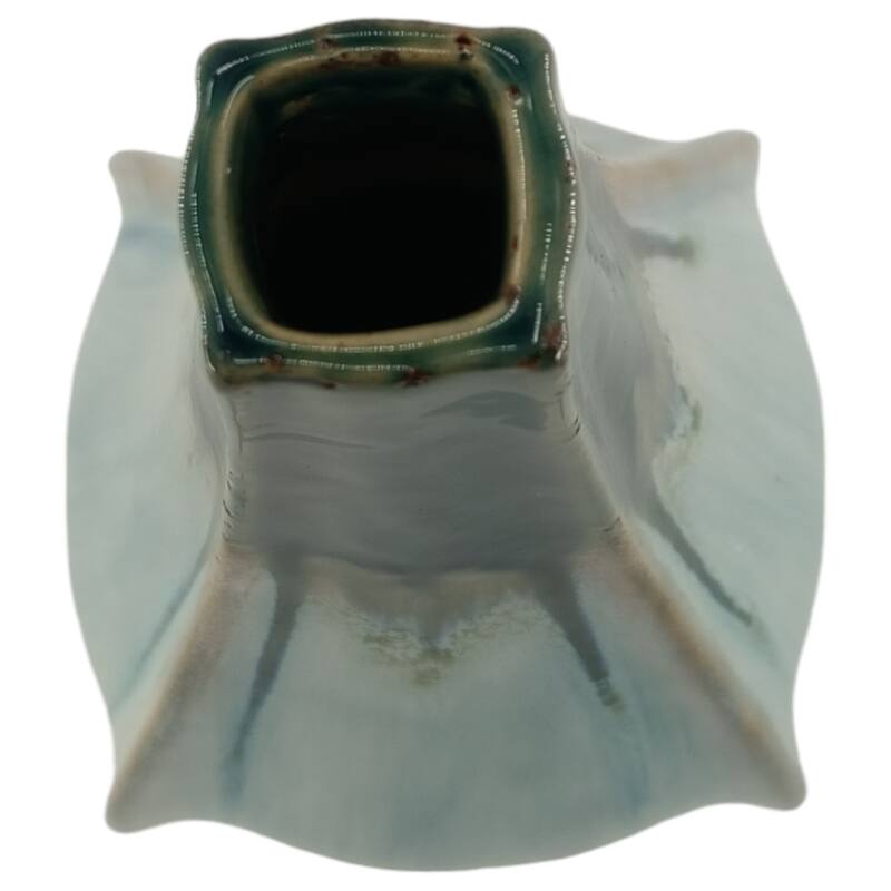 Stoneware Ceramic Decorative Vase with Ocean-Inspired Glaze Finish