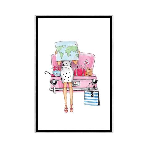 iCanvas "Travel By Car" by LaLana Arts Framed