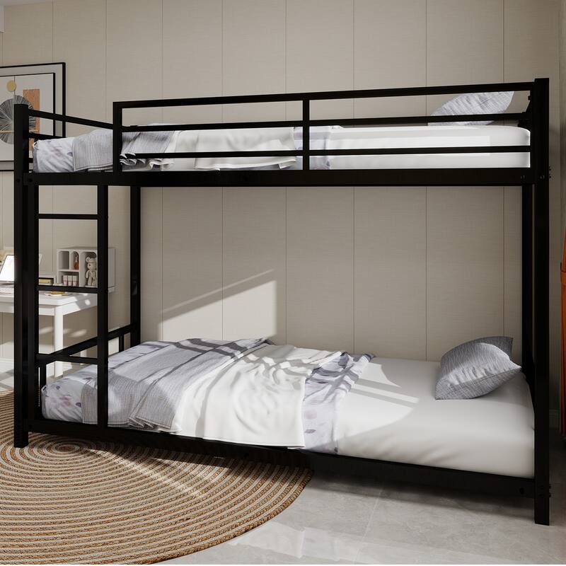 Heavy-duty Sturdy Metal Metal Twin over Twin Bunk Bed