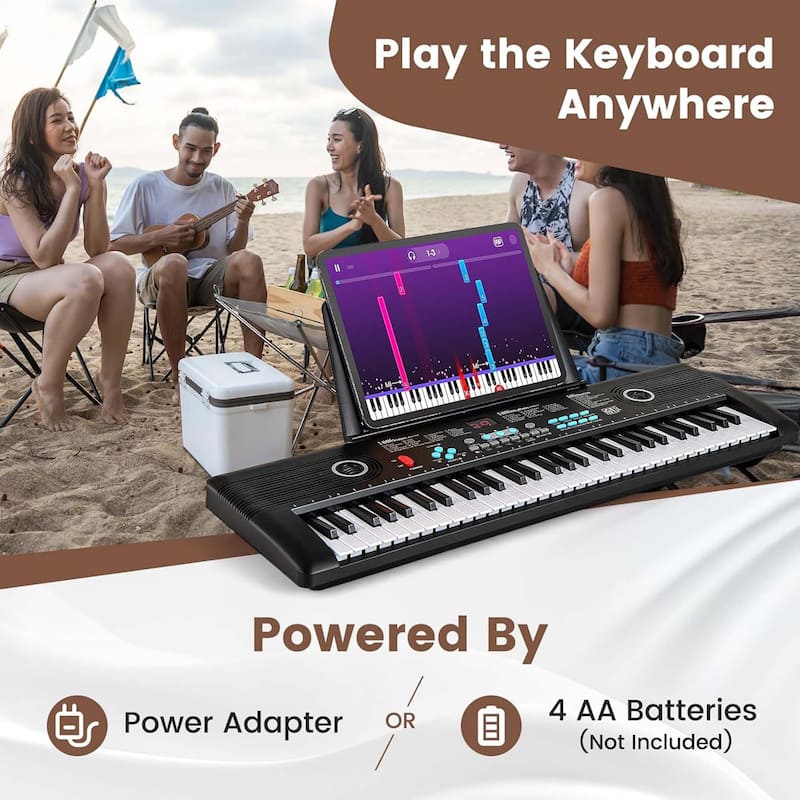 61 Keys Keyboard Piano Electric Digital Piano w/ 2 Built-in Speakers