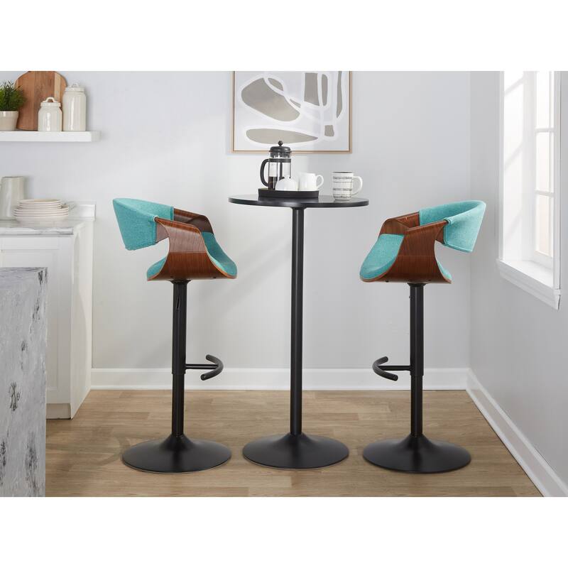 Carson Carrington Sauda Adjustable Bar Stool with Rounded T Footrest (Set of 2)