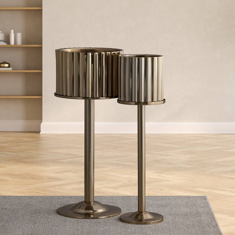 Gold Steel Ice Bucket Stand Only Small