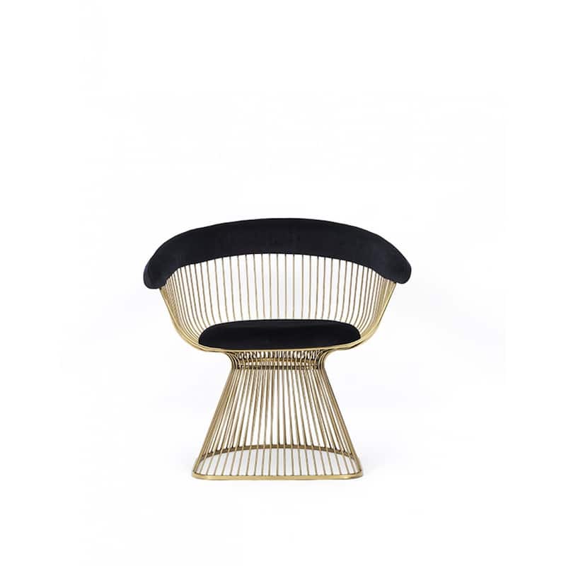 Modrest Chandler Black Velvet & Gold Dining Chair