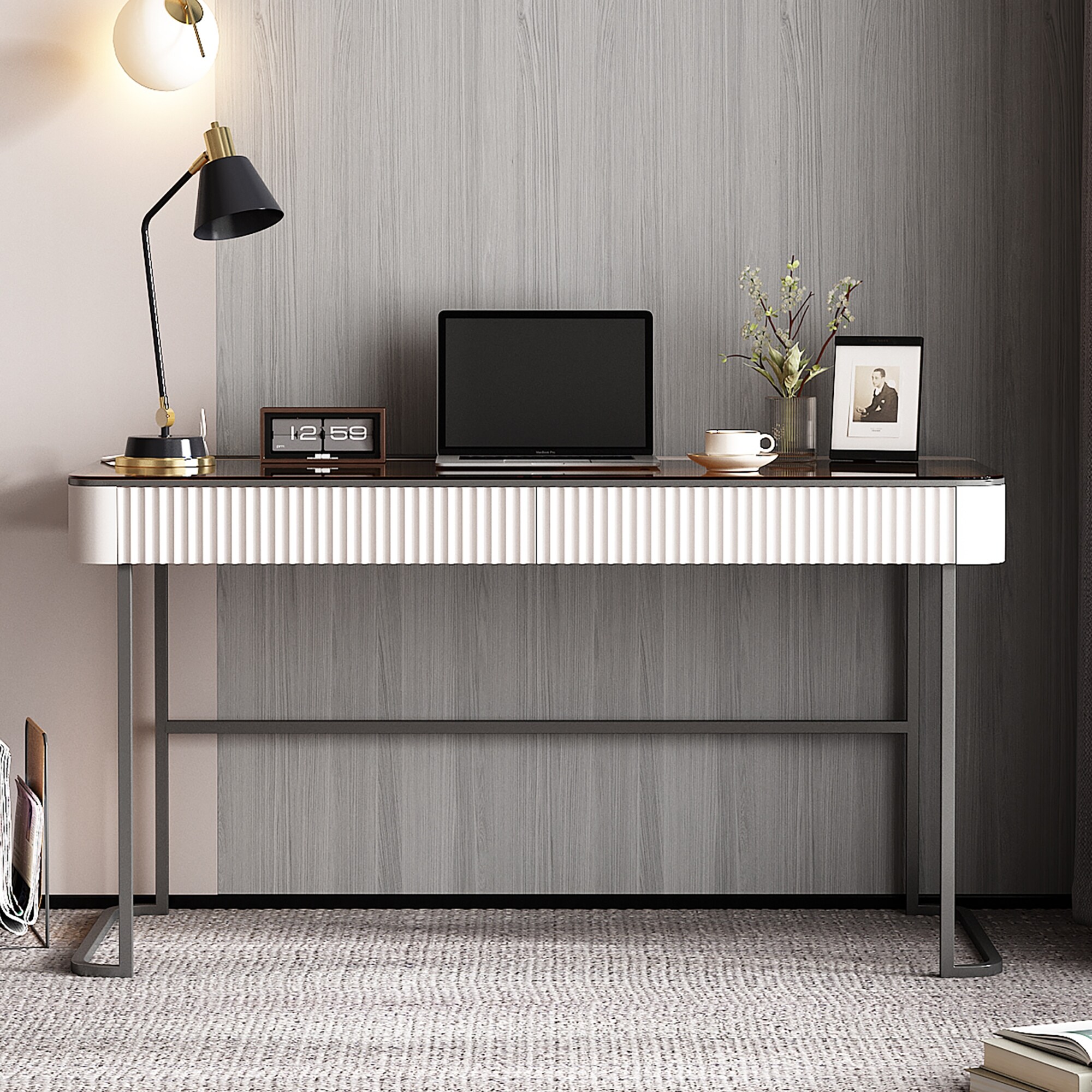 Home Office Desk, Computer Desk with USB Intelligent Socket (53IN)