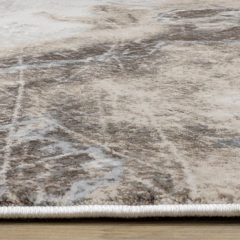London Collection - Cream Beige Brown Soft Abstract Indoor Area Rug