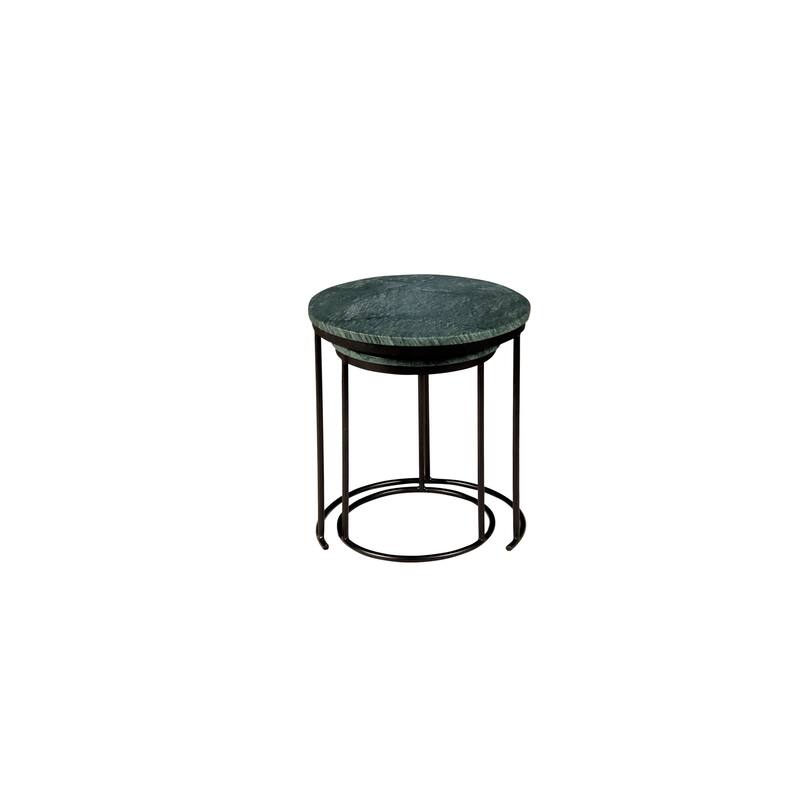 Marble Nesting Coffee Table Set Of 2 With Metal Frame