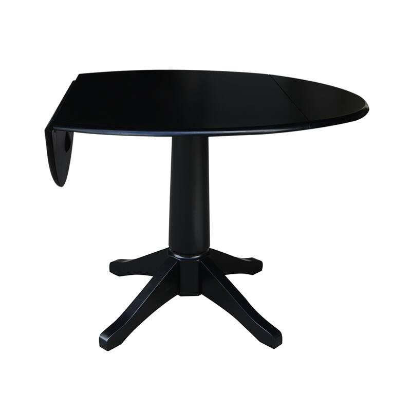42 in. Round Top Dual Drop Leaf Pedestal Dining Table