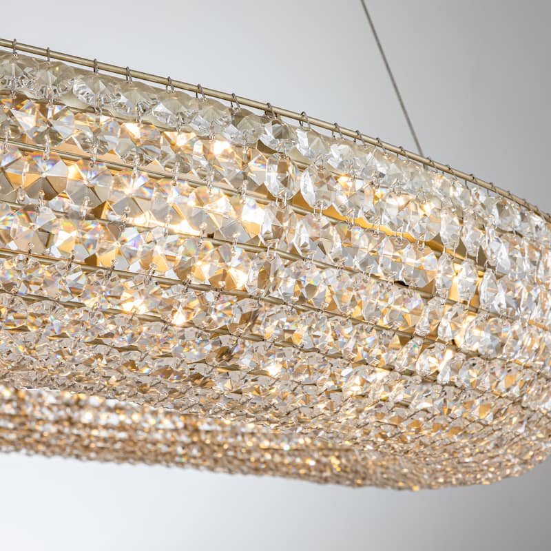 14/18 Light Unique/Statement Soft Gold Wagon Wheel Chandelier With Crystal Beads Accents