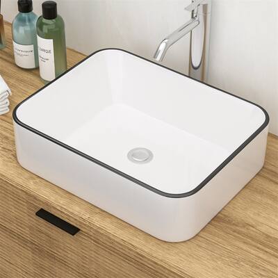 19x15" Rectangular Ceramic Vessel Bathroom Sink