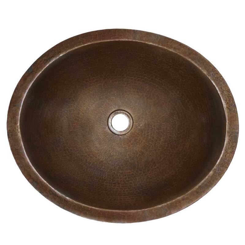 Native Trails Classic 17" Single Basin Undermount Copper Bathroom Sink - Antique Copper